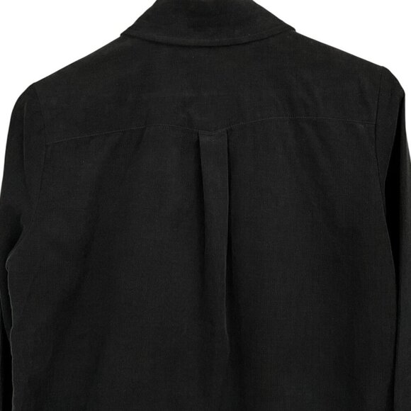 Haute Hoodie by Haute Hippie Corduroy Shirt Charcoal Gray Pearl Snap Size Medium - Picture 6 of 8